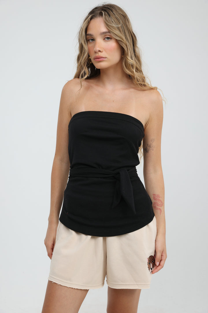 Willow Black Strapless Top