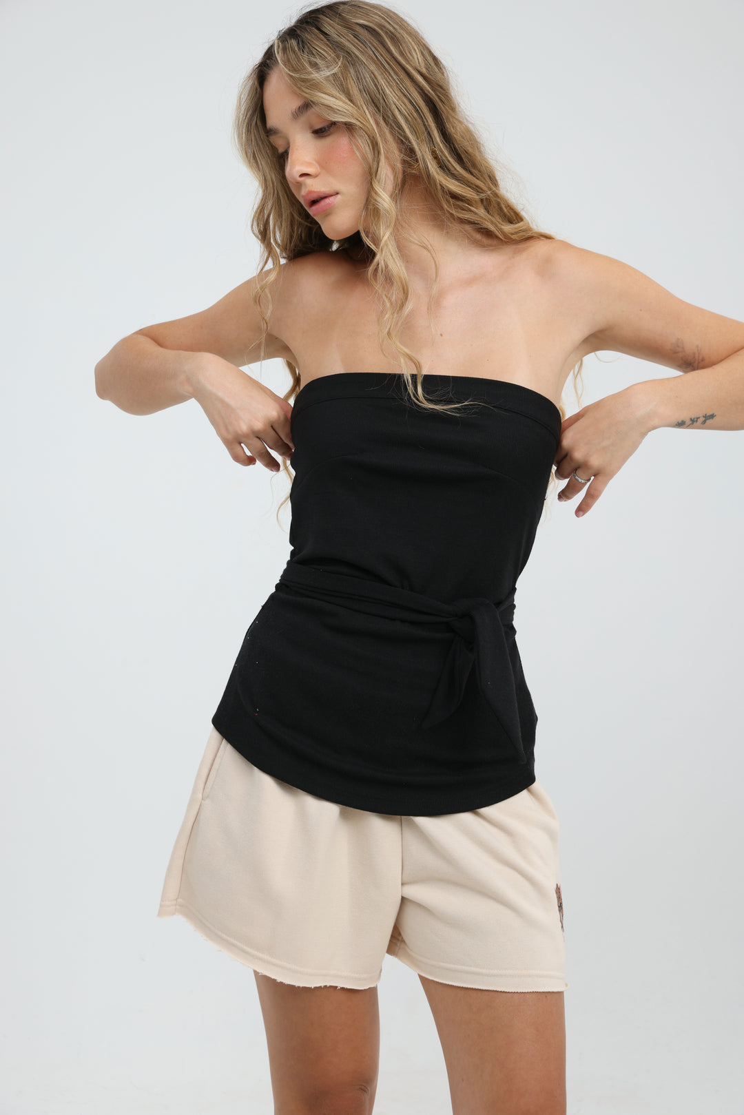 Willow Black Strapless Top