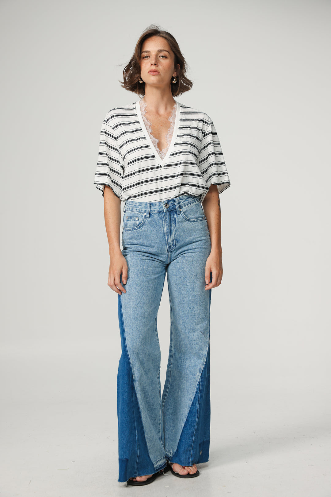 Glow White Striped T-Shirt