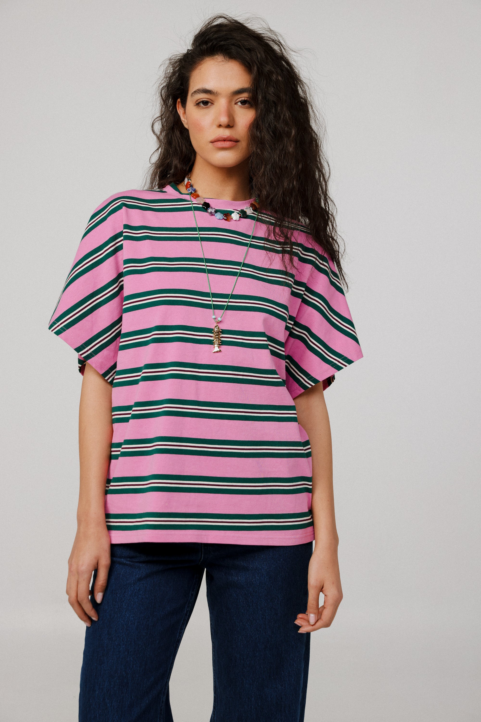 Luca Stripe Shirt, Pink