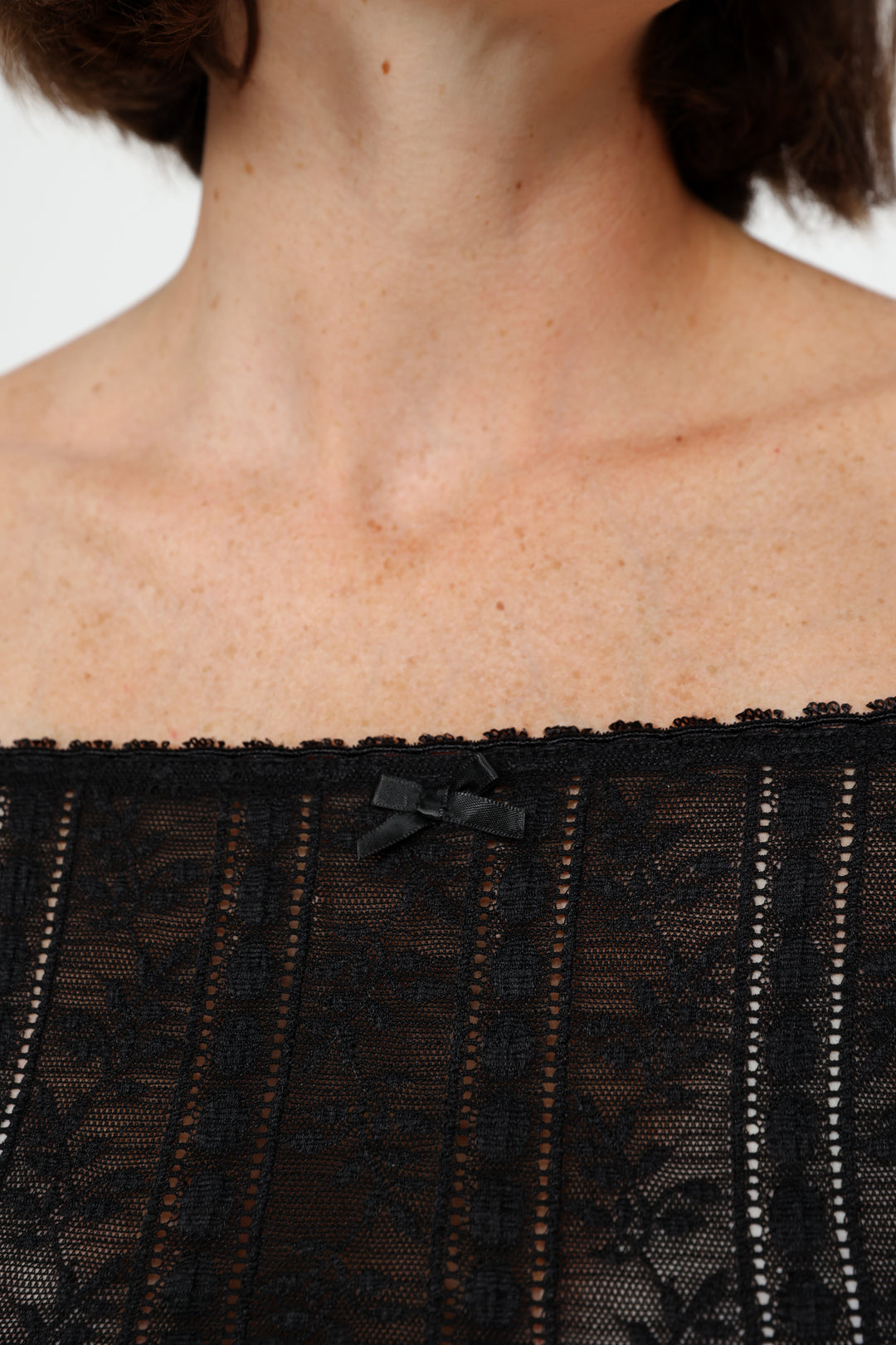 Pointed Black Off Shoulder Shirt