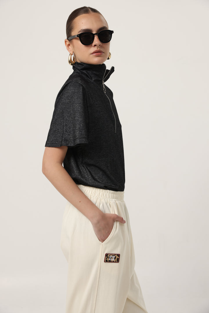 Adamon Sparkly Black Polo