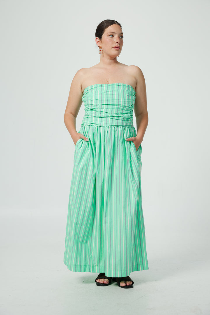 Listen Blue Strapless Dress