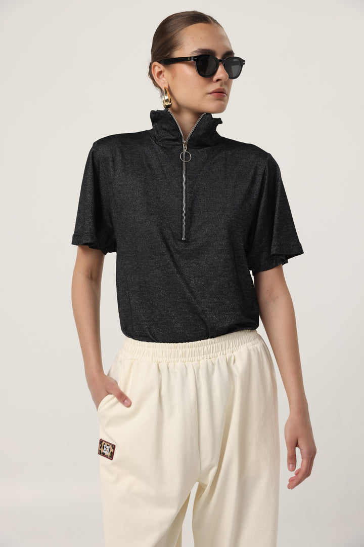 Adamon Sparkly Black Polo