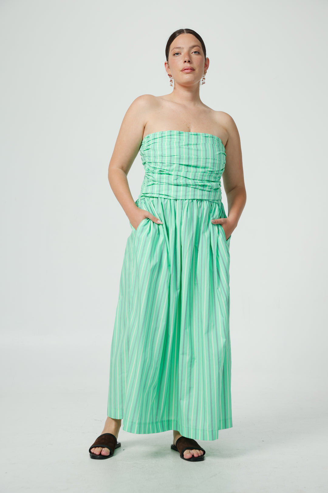 Listen Blue Strapless Dress