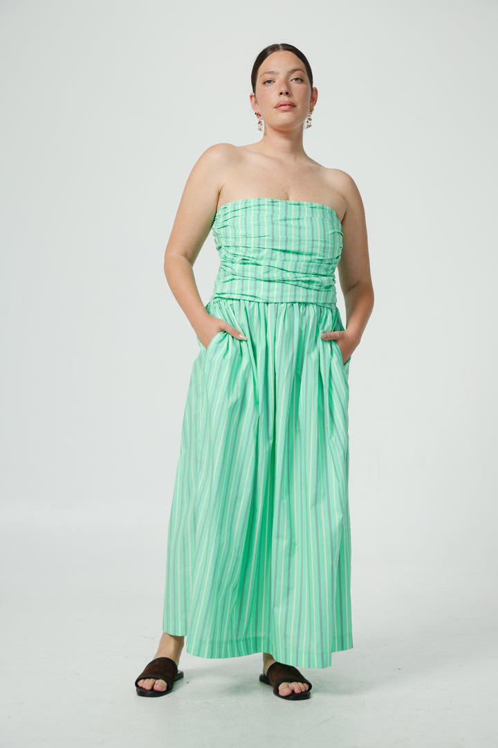 Listen Blue Strapless Dress