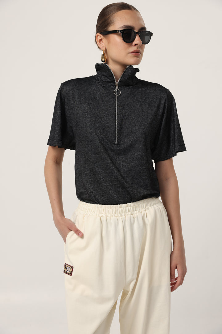 Adamon Sparkly Black Polo