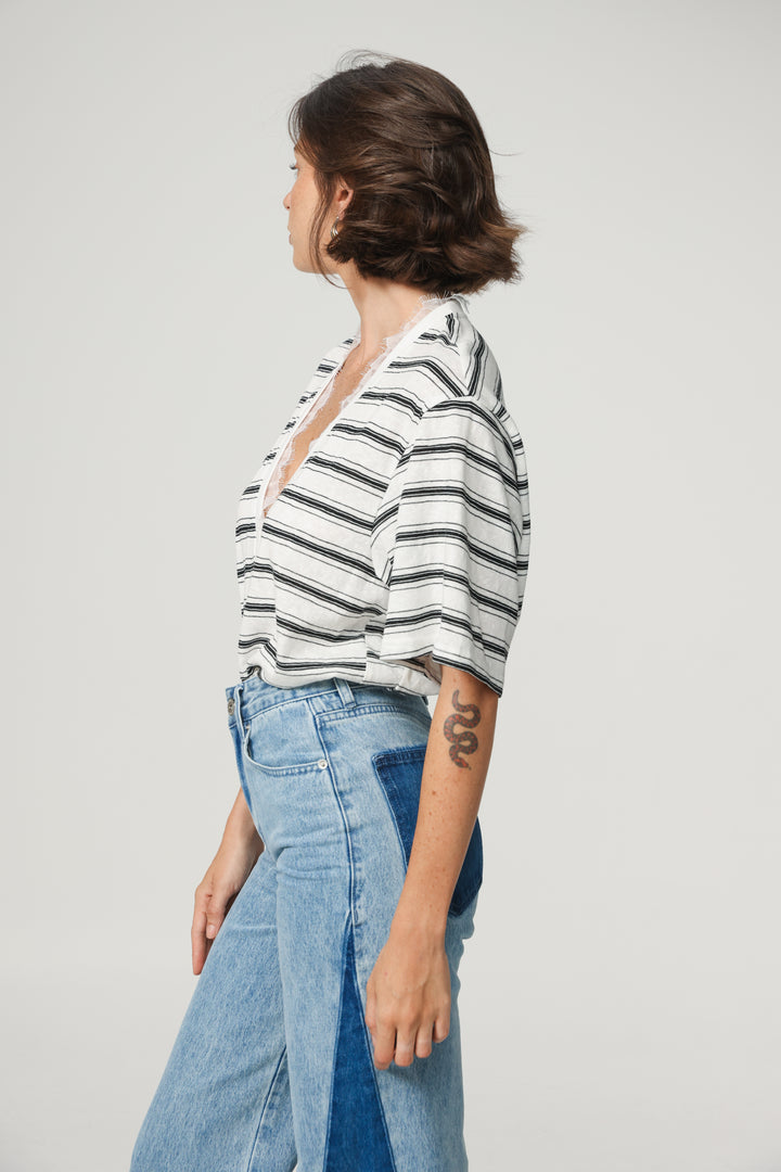 Glow White Striped T-Shirt