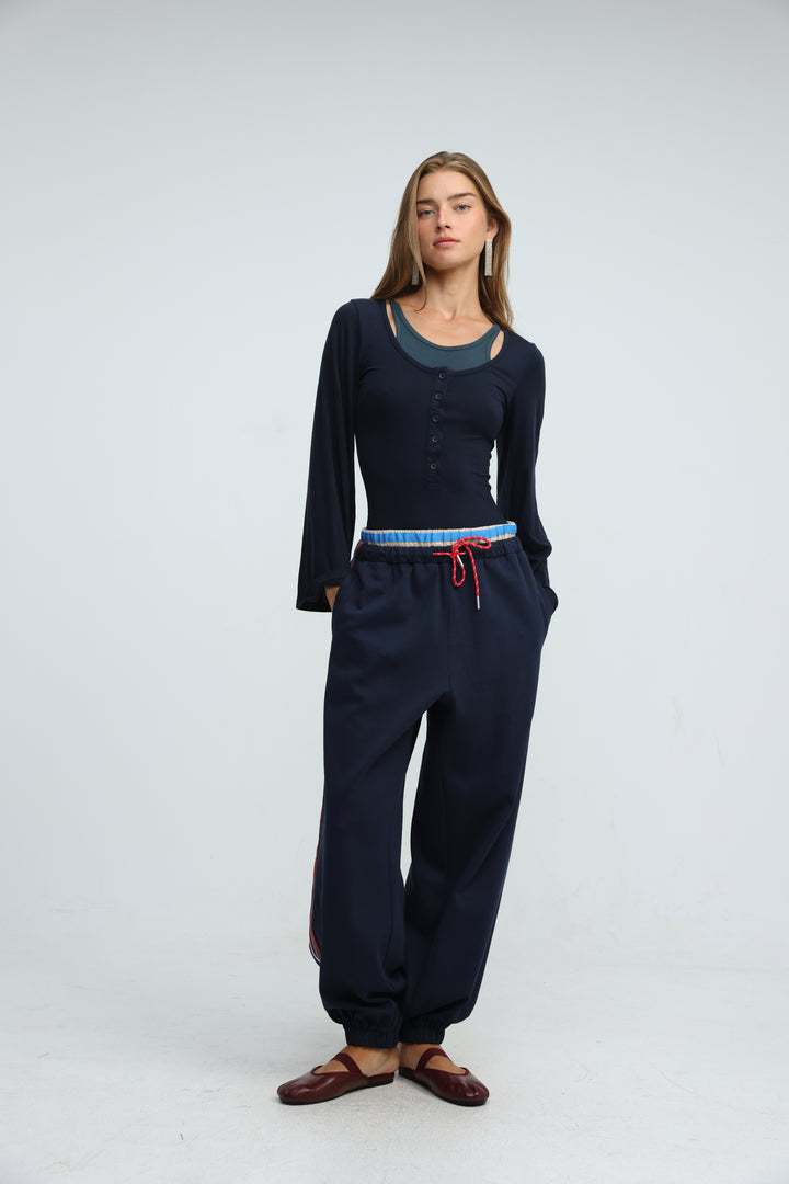 Duplicate Navy Bodysuit