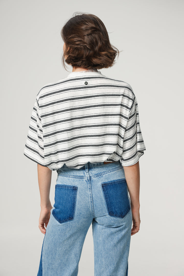Glow White Striped T-Shirt