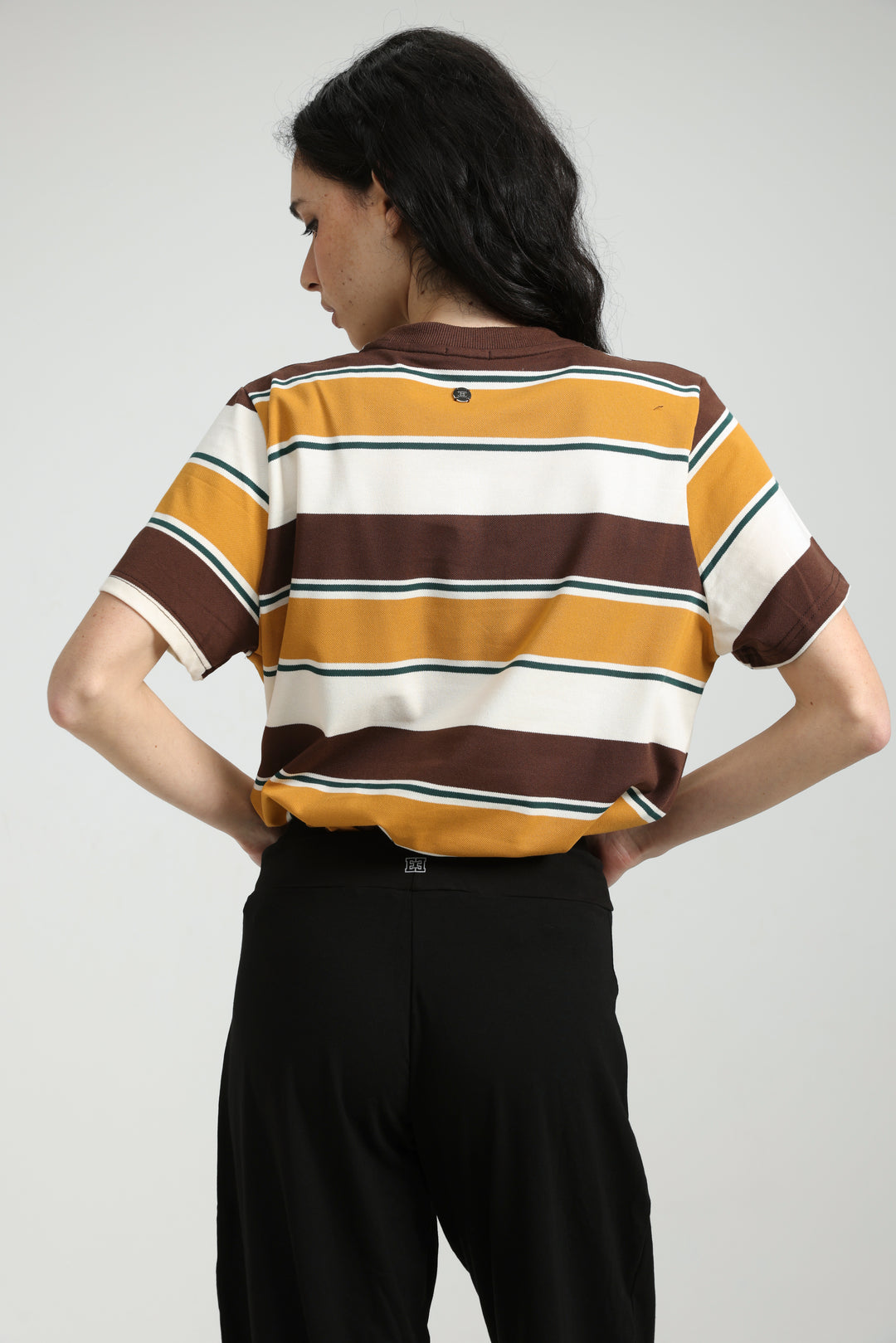 Simpla Musturd Striped T-Shirt