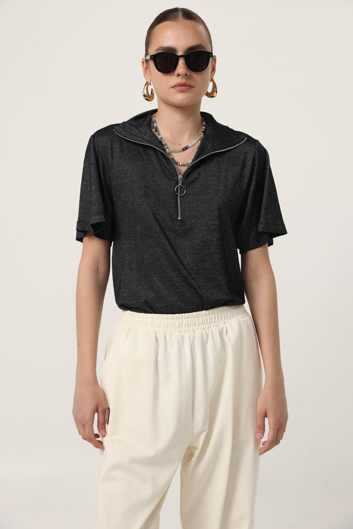 Adamon Sparkly Black Polo