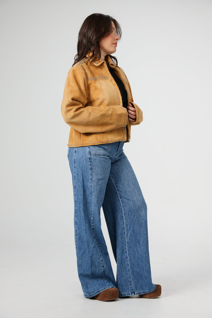 מעיל זמש מידה L Alive Camel Suede Jacket