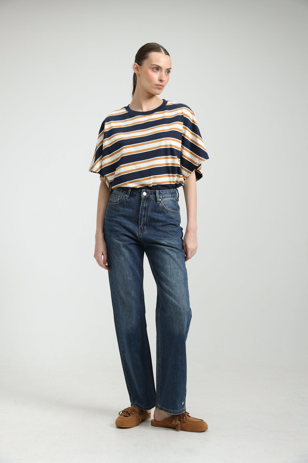 Heartbeat Navy Striped T-Shirt