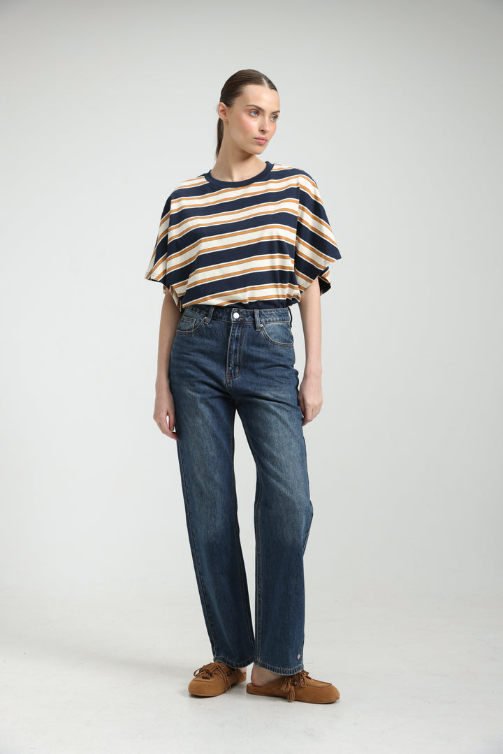 Heartbeat Navy Striped T-Shirt