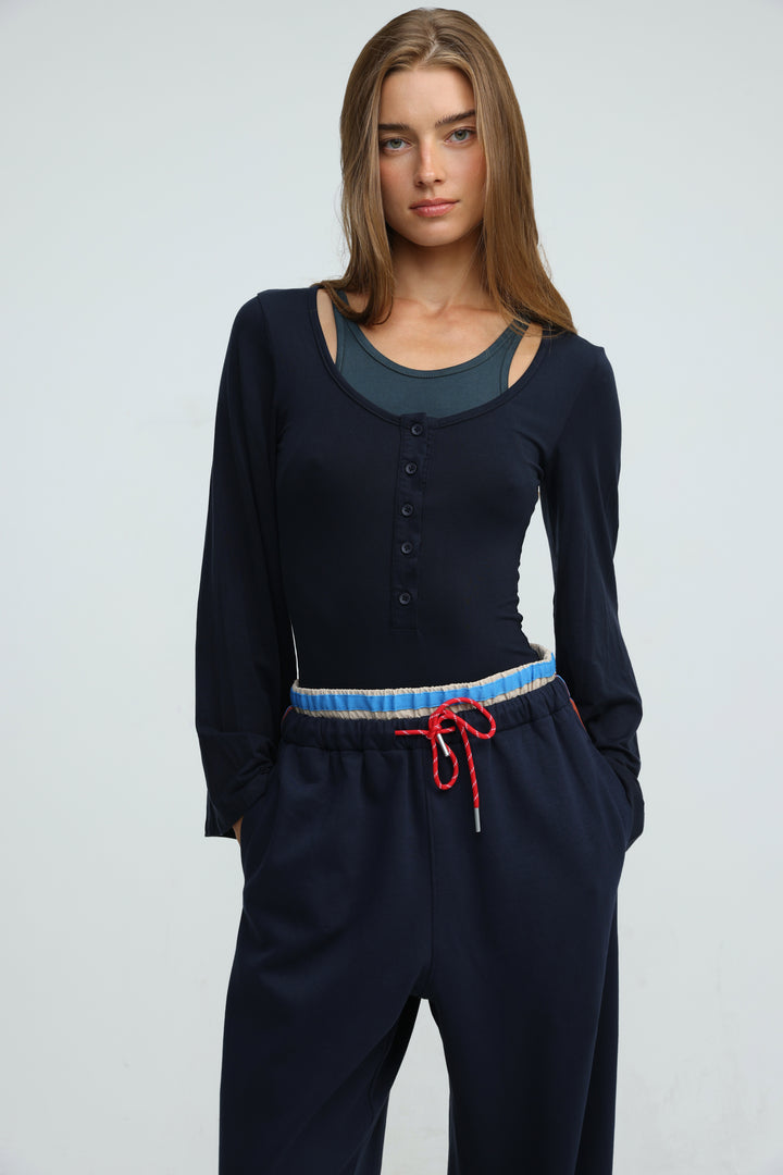 Duplicate Navy Bodysuit