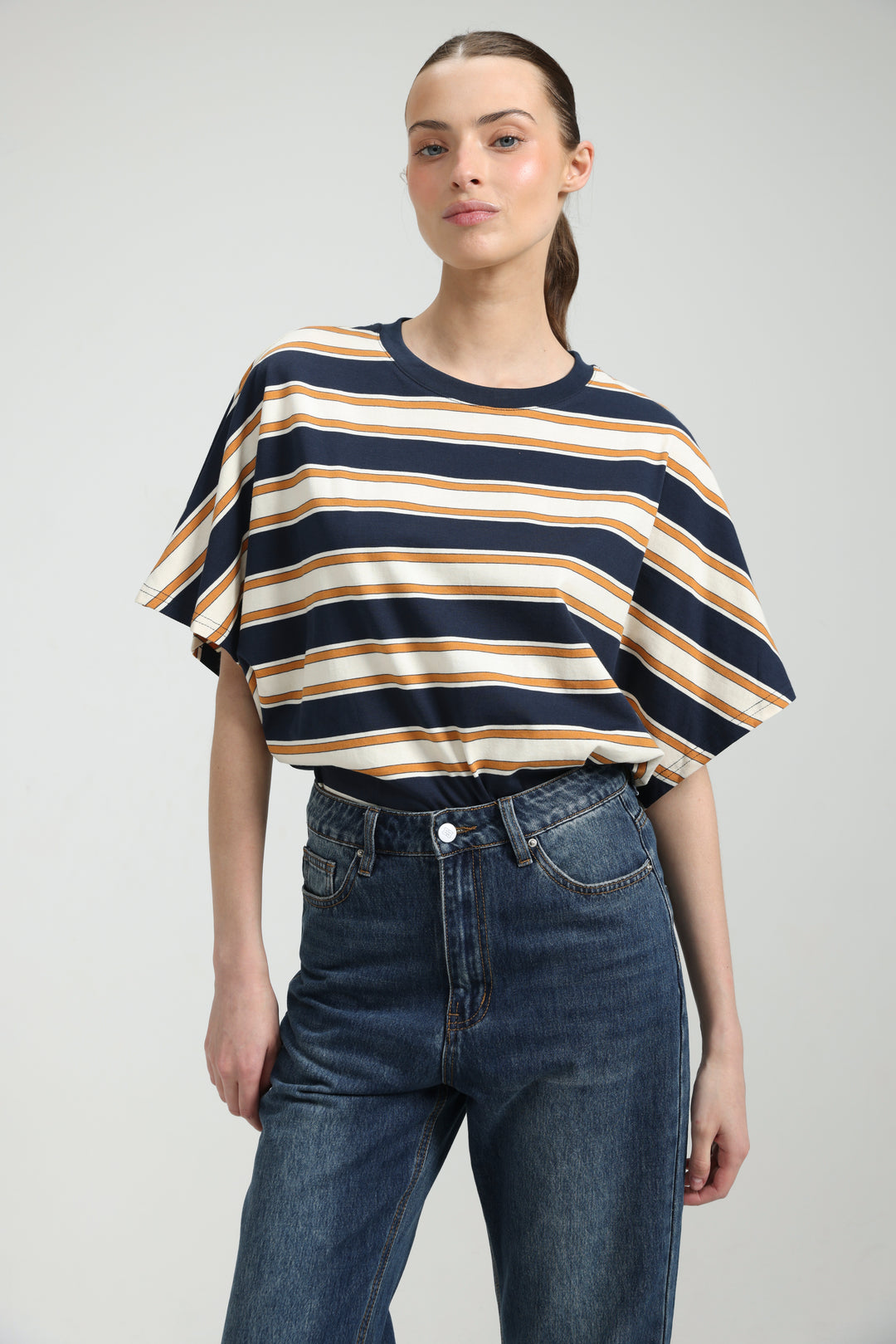 Heartbeat Navy Striped T-Shirt