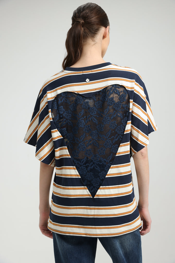 Heartbeat Navy Striped T-Shirt