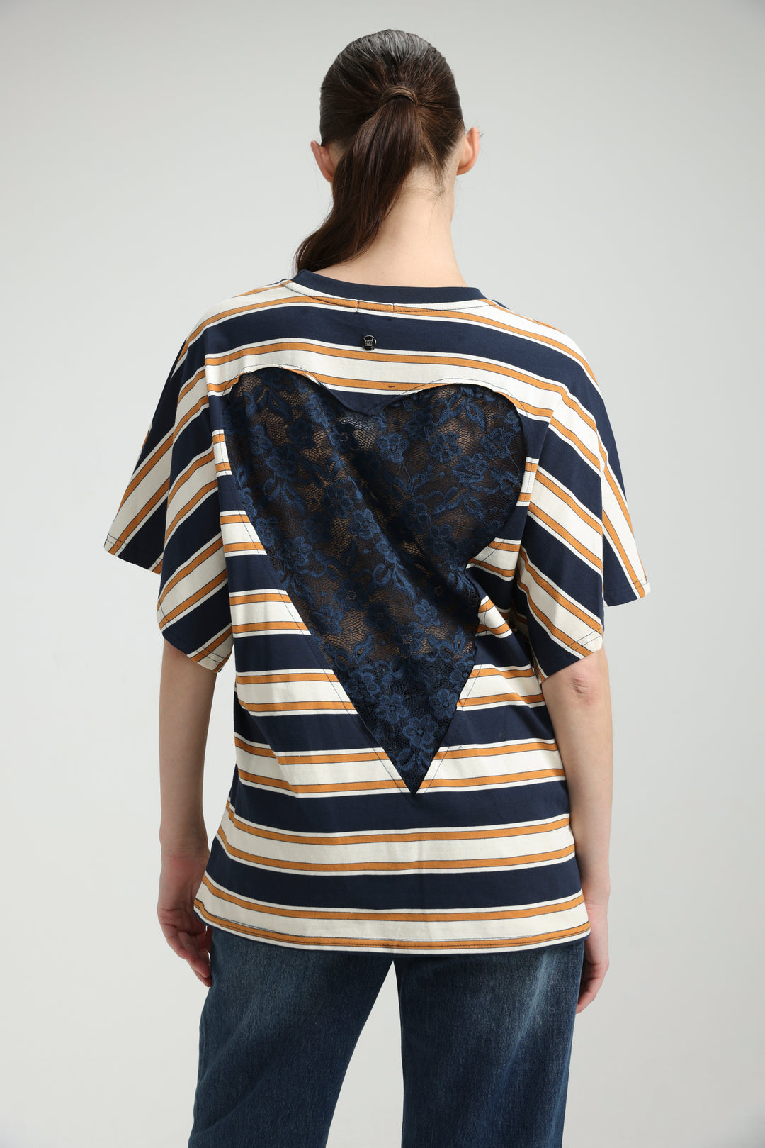 Heartbeat Navy Striped T-Shirt