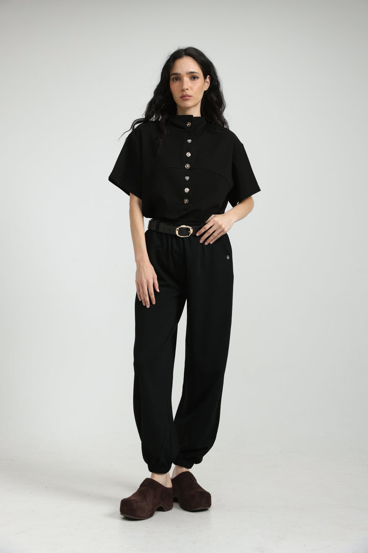 Sun Black Polo T-Shirt