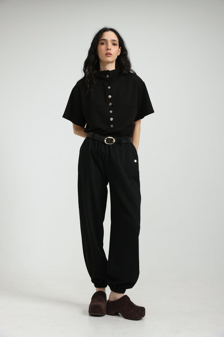 Sun Black Polo T-Shirt