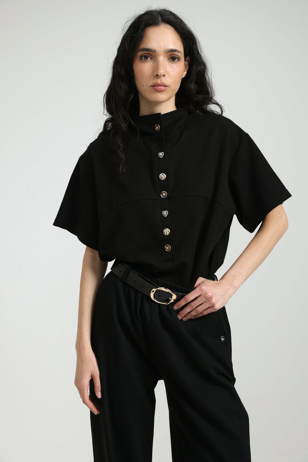 Sun Black Polo T-Shirt