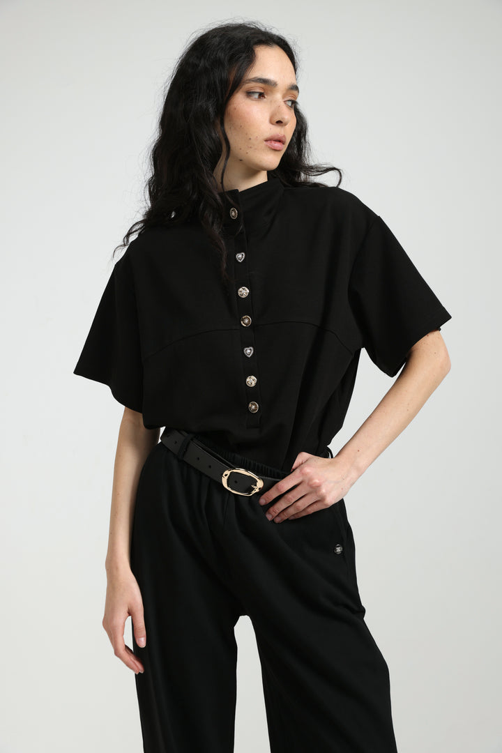 Sun Black Polo T-Shirt