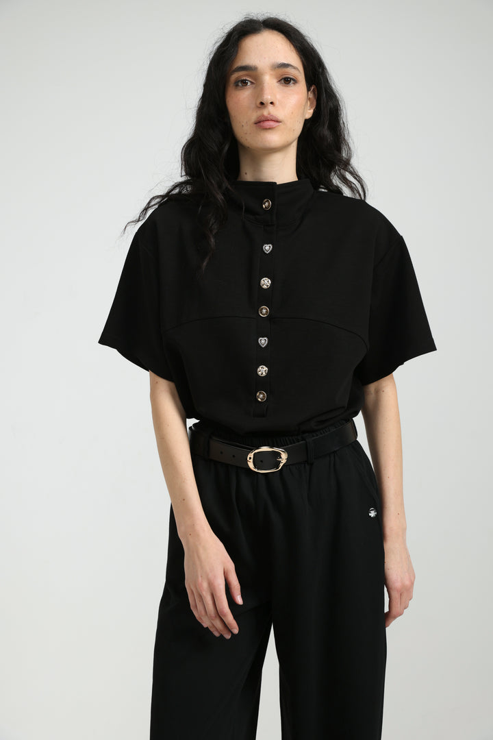 Sun Black Polo T-Shirt