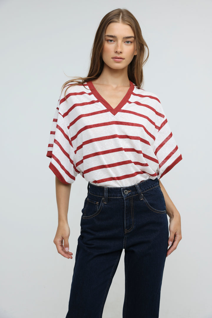 August Red Striped T-Shirt