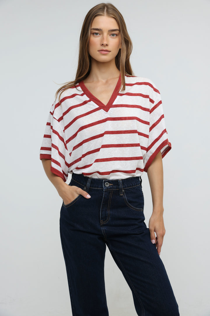 August Red Striped T-Shirt