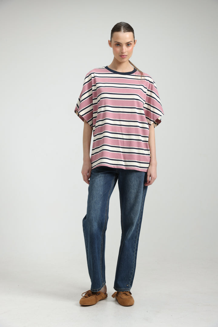 Heartbeat Pink Striped T-Shirt
