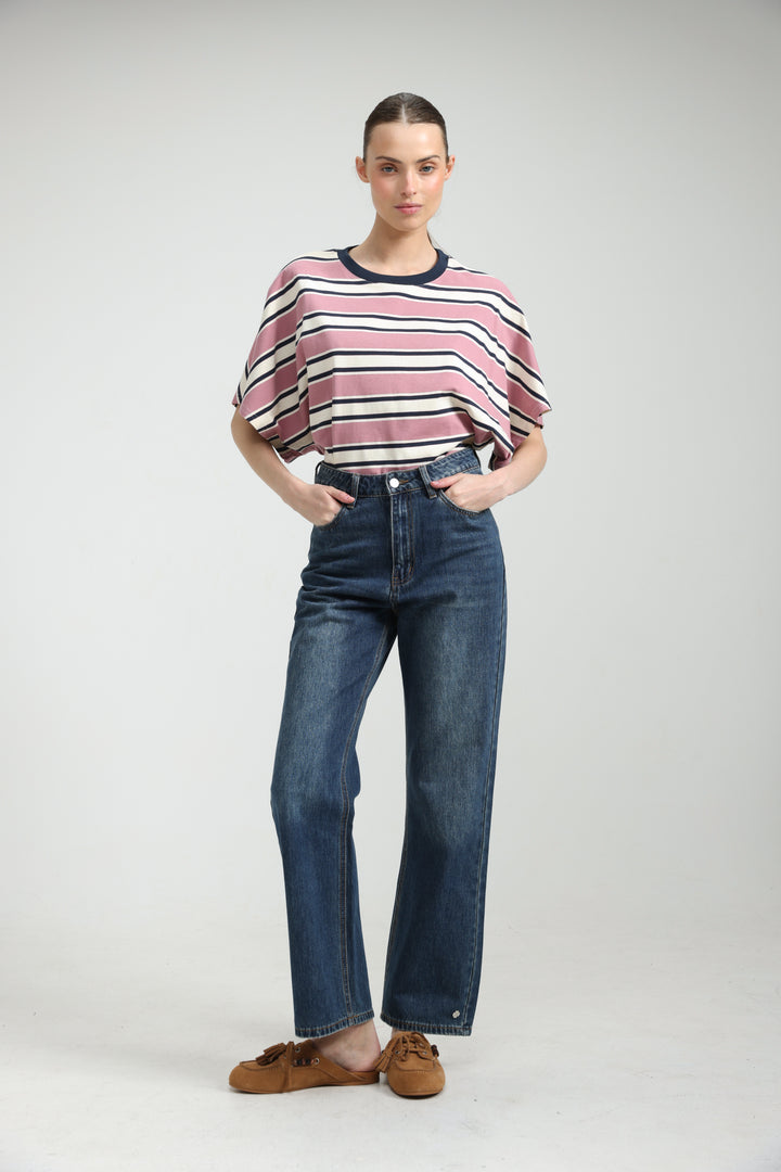 Heartbeat Pink Striped T-Shirt