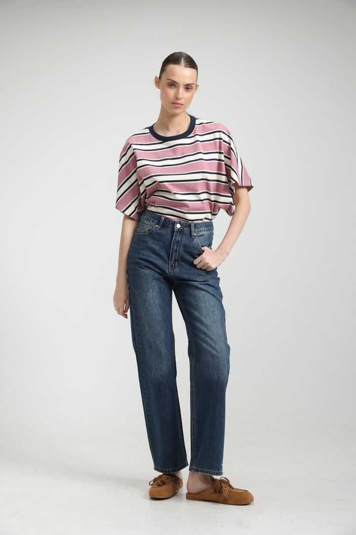 Heartbeat Pink Striped T-Shirt