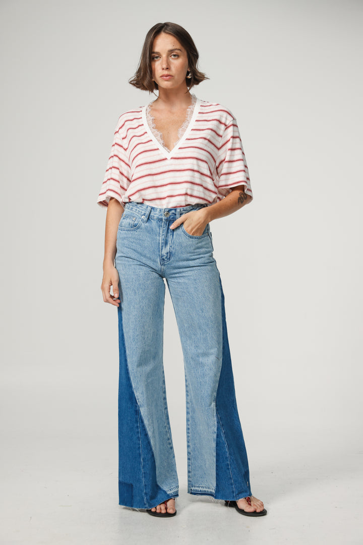 Glow Pink Striped T-Shirt