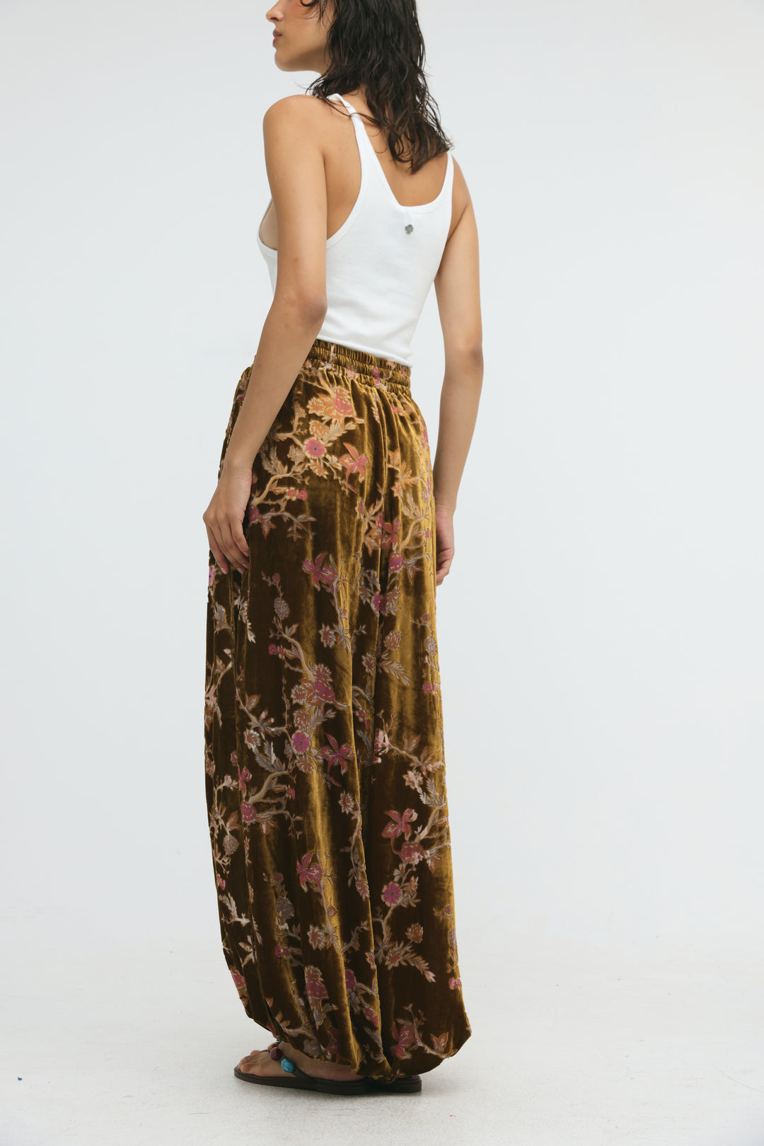Floral Velvet Brown Balloon Bottoms