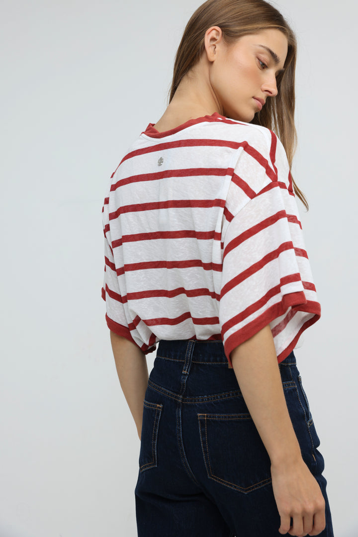August Red Striped T-Shirt