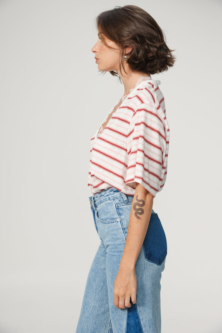 Glow Pink Striped T-Shirt