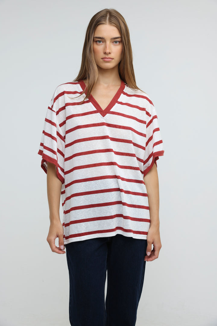 August Red Striped T-Shirt