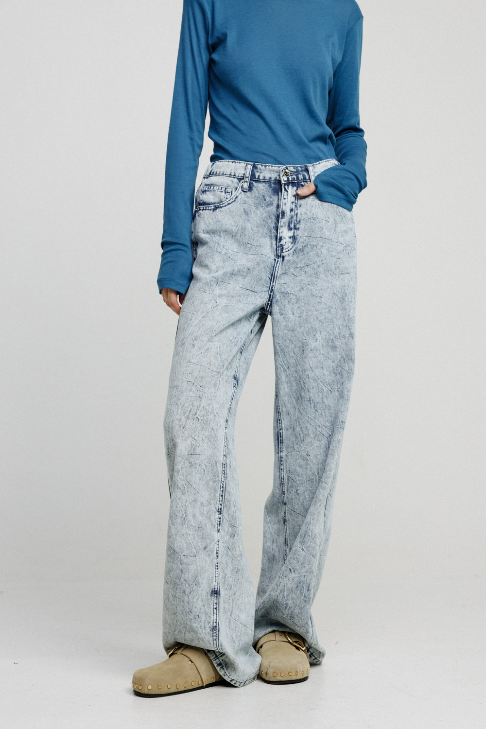 Street Light Blue Baggy Denim