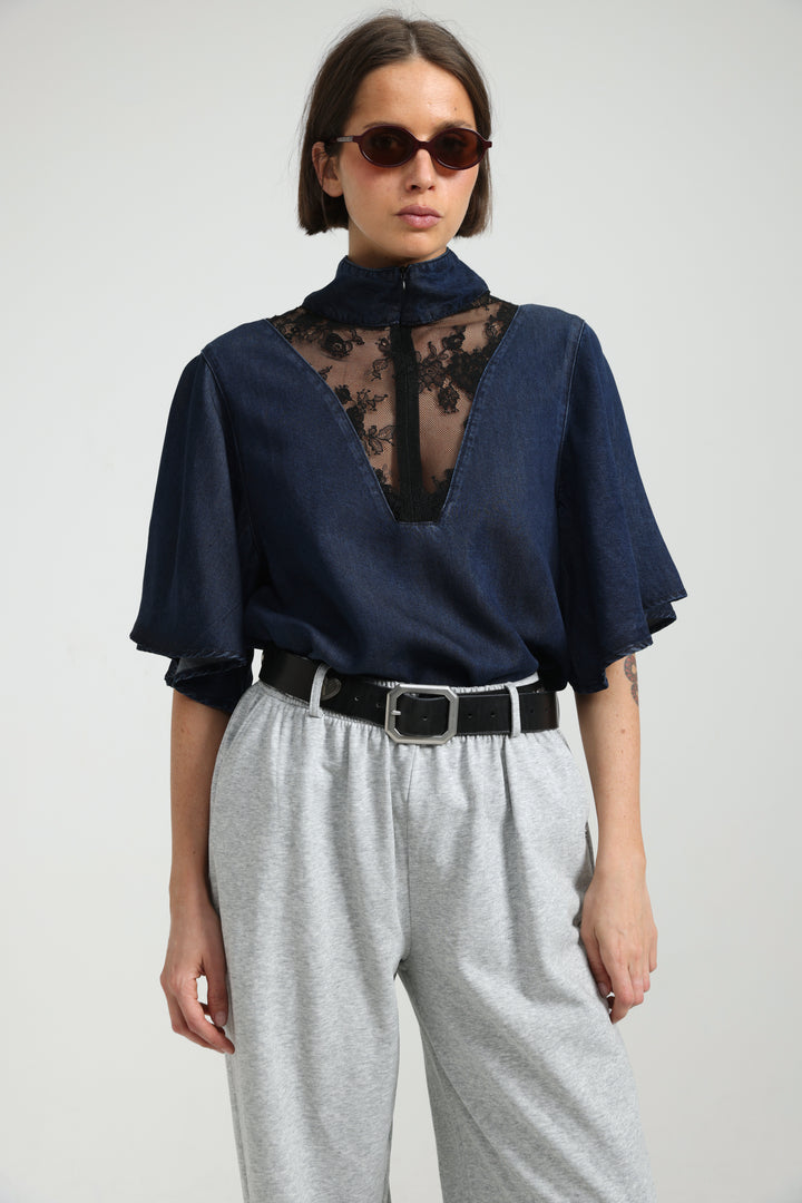 Adamon Lace Dark Denim Polo