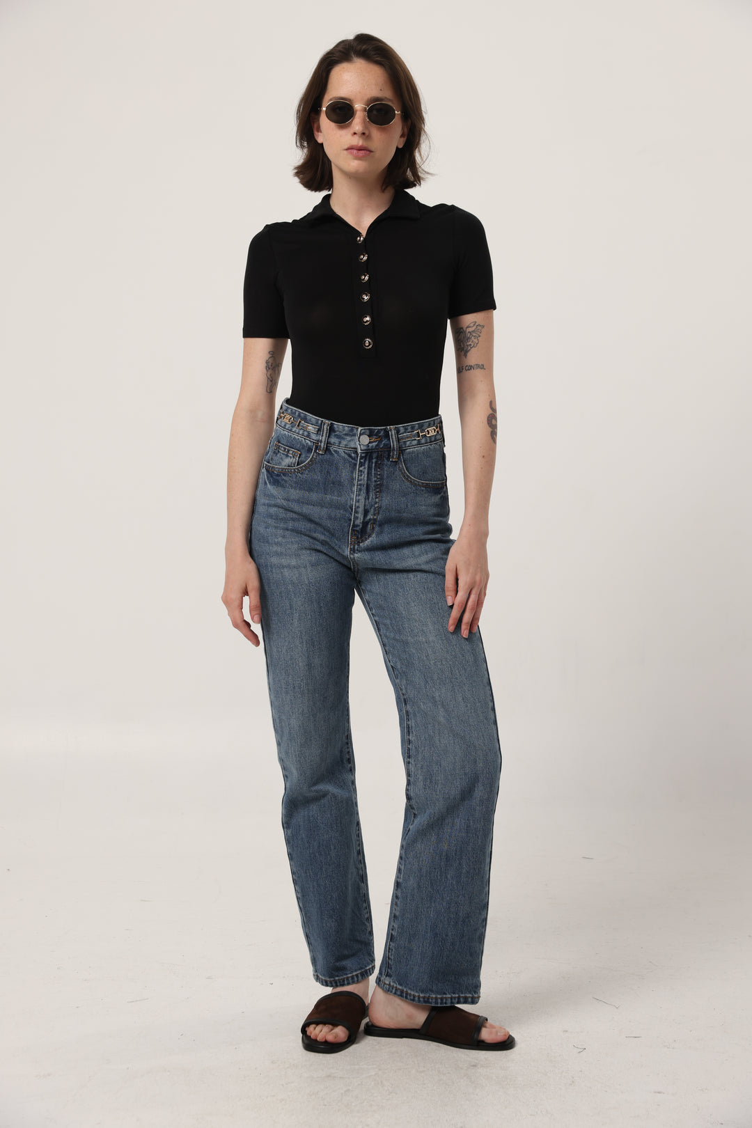 Reality Black Polo Bodysuit