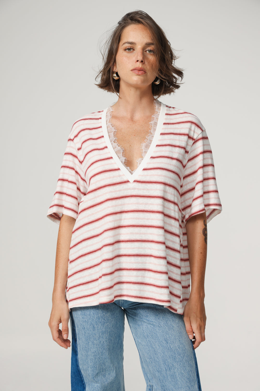 Glow Pink Striped T-Shirt