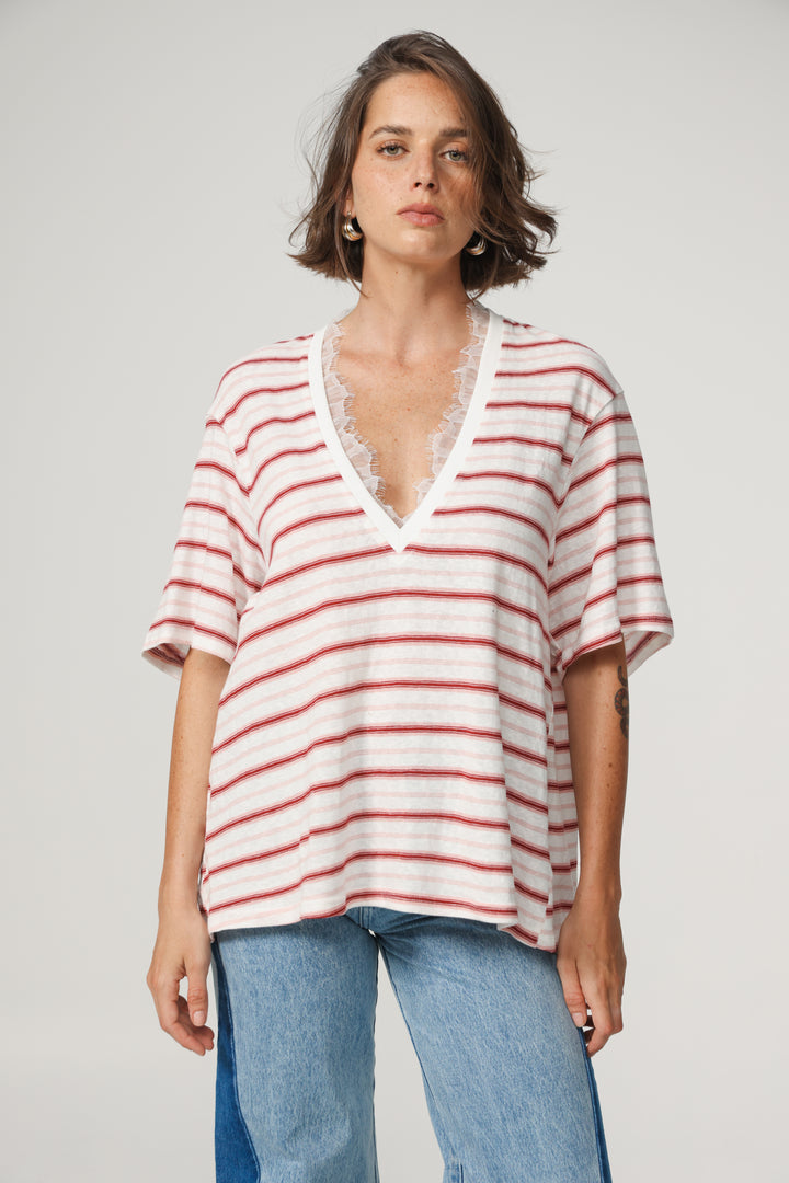 Glow Pink Striped T-Shirt