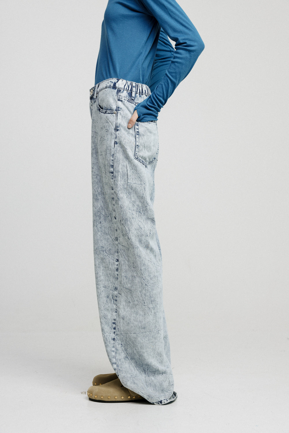 Street Light Blue Baggy Denim