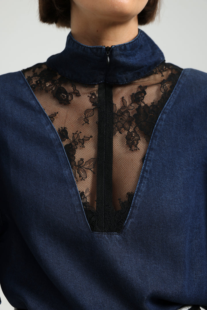 Adamon Lace Dark Denim Polo