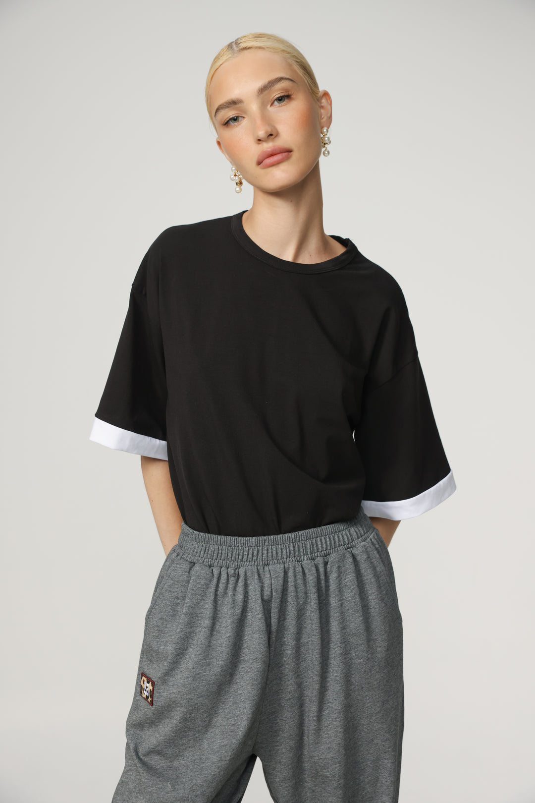 Rock Contrast Black T-Shirt