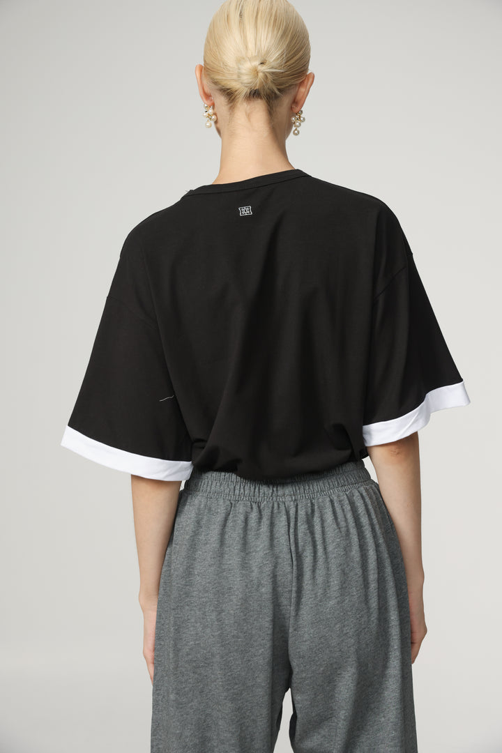 Rock Contrast Black T-Shirt