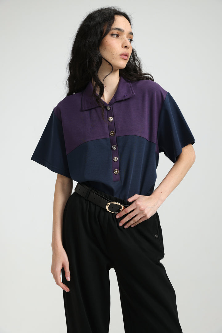 Sun Navy/Purple Polo T-Shirt