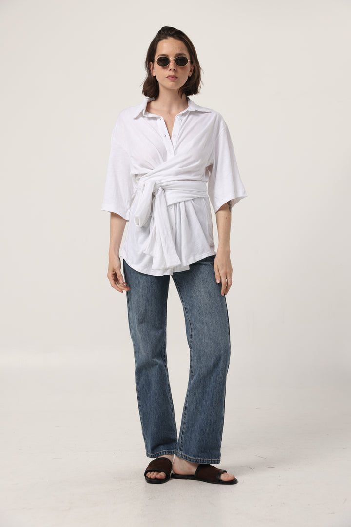 Secret White Wrap Polo