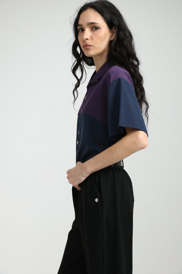 Sun Navy/Purple Polo T-Shirt